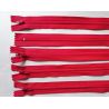 5 FERMETURES eclair FINE POLYESTERE 20 cm COLORIS ROUGE pochette coussin jupe