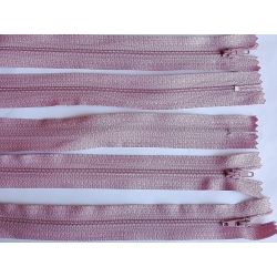 5 FERMETURES eclair FINE POLYESTERE 30 cm COLORIS VIEUX ROSE pochette coussin jupe