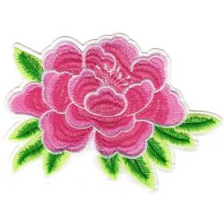 Ecusson Thermocollant Fleur Pivoine Rose 13 x 17 cm