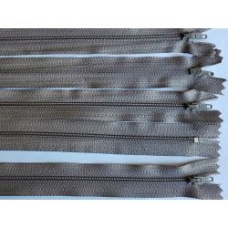 5 FERMETURES eclair FINE POLYESTERE 20 cm COLORIS GRIS BEIGE pochette coussin jupe