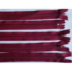 5 FERMETURES eclair FINE POLYESTERE 20 cm COLORIS BORDEAUX pochette coussin jupe