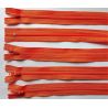 5 FERMETURES eclair FINE POLYESTERE 30 cm COLORIS ORANGE pochette coussin jupe