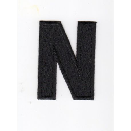 Ecusson thermocollant Alphabet Lettre N Coloris Noir