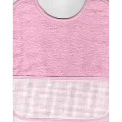 BAVOIR à BRODER Coloris ROSE Avec Poche Taille Naissance / 3 mois
