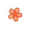 Ecusson Thermocollant Petite FLEUR Coloris ORANGE 4 x 4 cm