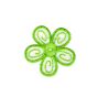 Ecusson Thermocollant Petite FLEUR Coloris VERT 4 x 4 cm