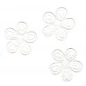 Ecusson Thermocollant 3 Petites Fleurs Coloris Blanc 4 x 4 cm