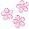 Ecusson Thermocollant 3 Petites Fleurs Coloris Rose 4 x 4 cm