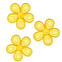 Ecusson Thermocollant 3 Petites Fleurs Coloris Jaune 4 x 4 cm