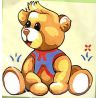 Kit Canevas Ours Ourson D 14 x 14 cm Petits trous