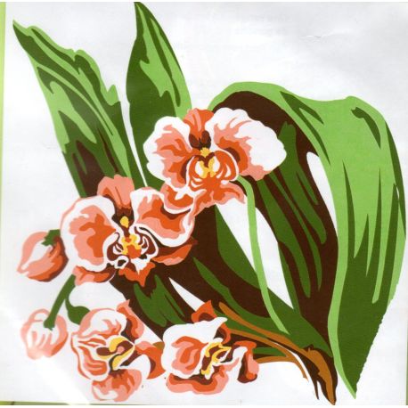 Kit Canevas Orchidée 14 x 14 cm Petits trous