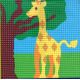 Kit Canevas Girafe 16 x 16 cm Gros trous