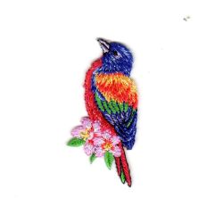 Ecusson Thermocollant Oiseau Tropical Coloris Violet 2,50 x 5,50 cm