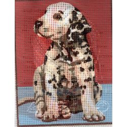 Kit Canevas Chiot Dalmatien 14 x 18 cm Pénélope Blanc Petits Trous