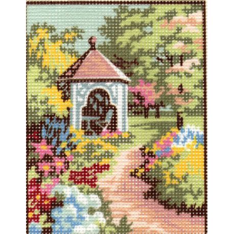 Kit Canevas Kiosque dans le Parc C 14 x 18 cm Pénélope Blanc Petits Trous