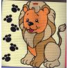 Kit Canevas Lion 16 x 16 cm Gros trous