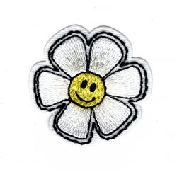 Ecusson Thermocollant Fleur Marguerite Smile 4 x 4 cm 