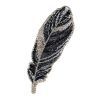 Ecusson Thermocollant Plume avec Dorure Coloris Gris 2 x 7 cm 