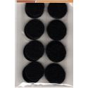 8 Pastilles Accrochantes Adhésives Autocollantes 19 mm Coloris Noir