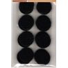 8 Pastilles Accrochantes Adhésives Autocollantes 19 mm Coloris Noir