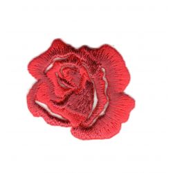 Ecusson Thermocollant Petite Rose Ajouré Coloris Rouge 3 x 3 cm 