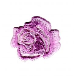 Ecusson Thermocollant Petite Rose Ajouré Coloris Mauve 3 x 3 cm 