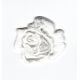 Ecusson Thermocollant Fleur Petite Rose Ajouré Coloris Blanc 3 x 3 cm 