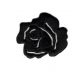 Ecusson Thermocollant Fleur Petite Rose Ajouré Coloris Noir 3 x 3 cm 