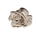 Ecusson Thermocollant Fleur Petite Rose Ajouré Coloris Argenté 3 x 3 cm 