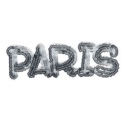 Ecusson Thermocollant Paris Sequins Gris clair 4 x 12,50 cm 