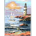 Kit Canevas Phare au Soleil Couchant 22 x 33 cm 