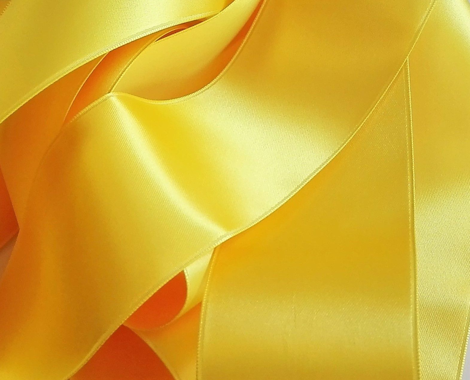 1 m de ruban satin double face 5 cm couture scrapbooking décoration jaune -  Un grand marché