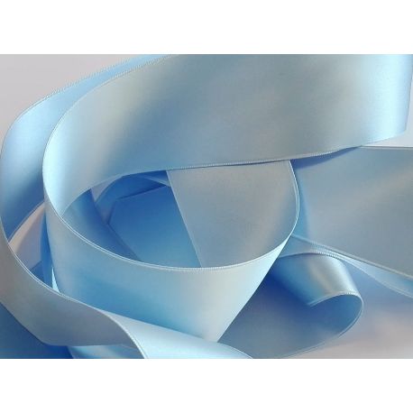 Ruban Satin Luxe Largeur 50 mm double face Coloris Bleu Clair longueur 3 mètres