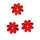 Ecusson Thermocollant 3 Toutes Petites Fleurs Coloris Rouge 2 x 2 cm
