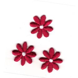 Ecusson Thermocollant 3 Toutes Petites Fleurs Coloris Rose 2 x 2 cm