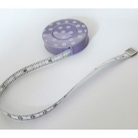 Mètre Ruban de Couturière A Pois Coloris Violet 150 cm