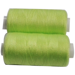 2 Bobines 500 mètres Polyester Coloris Vert Anis fil à coudre