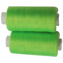 2 Bobines 500 mètres Polyester Coloris Fluo Vert fil à coudre