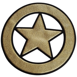 Parche de hierro Grande Estrella Oro Color Oro Tamaño XXL 10 x 10 cm