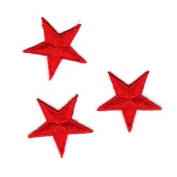 Parche termo adhesivo de hierro 3 ESTRELLAS pequeñas Color Rojo 3 x 3 cm