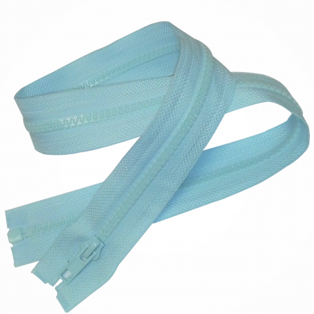 FERMETURE eclair 55 cm Coloris BLEU CLAIR pour blouson anorak polaire maille plastique injectée 5 mm