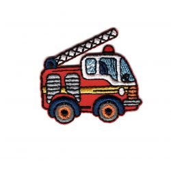 Patch Ecusson Thermocollant Transport Camion de Pompier 4 x 4 cm