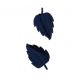 Patch Ecusson Thermocollant 2 x Petite Feuille Plume Coloris Bleu Marine 2 x 3 cm