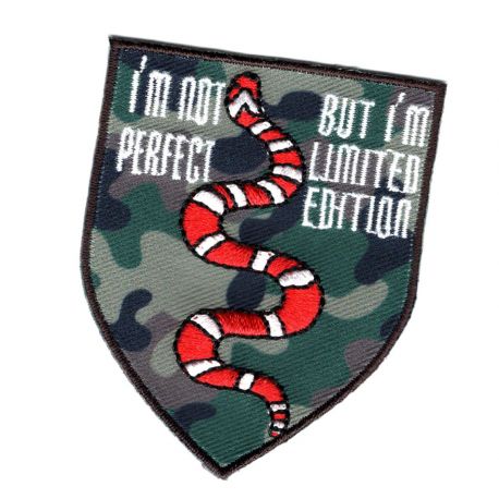 Patch Ecusson Thermocollant Serpent Snake Blason Camouflage Militaire 5 x 6,50 cm