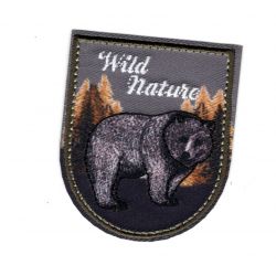 Patch Ecusson Thermocollant Wild Nature Sauvage Ours Grizzli 4,50 x 5,50 cm