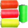 4 Bobines 500 mètres Polyester Coloris FLUO Jaune Vert Rose Orange Fil à coudre