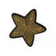 Patch Ecusson Thermocollant Etoile Broderie Fil Or 4,50 x 4,50 cm