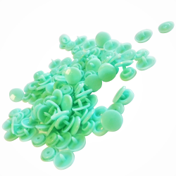 30 Boutons Pressions en Plastique Coloris Vert d'Eau 12 mm