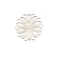 Patch Ecusson Thermocollant Fleur Dentelle en Rosace 3 x 3 cm