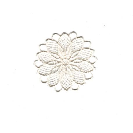 Patch Ecusson Thermocollant Fleur Dentelle en Rosace 3 x 3 cm